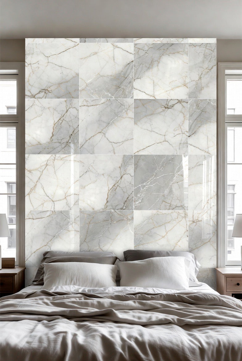 Autocollant mural effet marbre