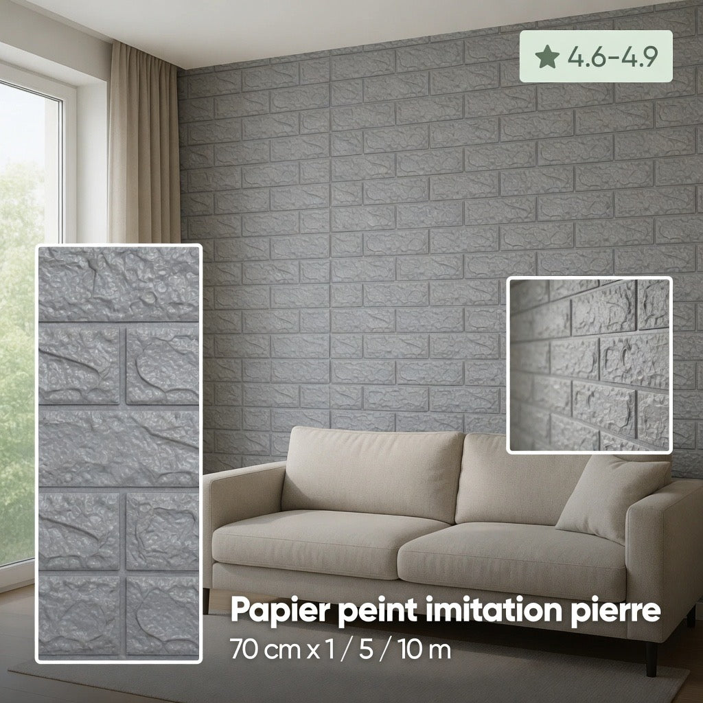 Papier peint imitation pierre