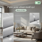 Papier peint velours motif rayé