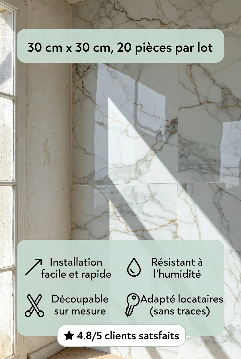 Autocollant mural effet marbre