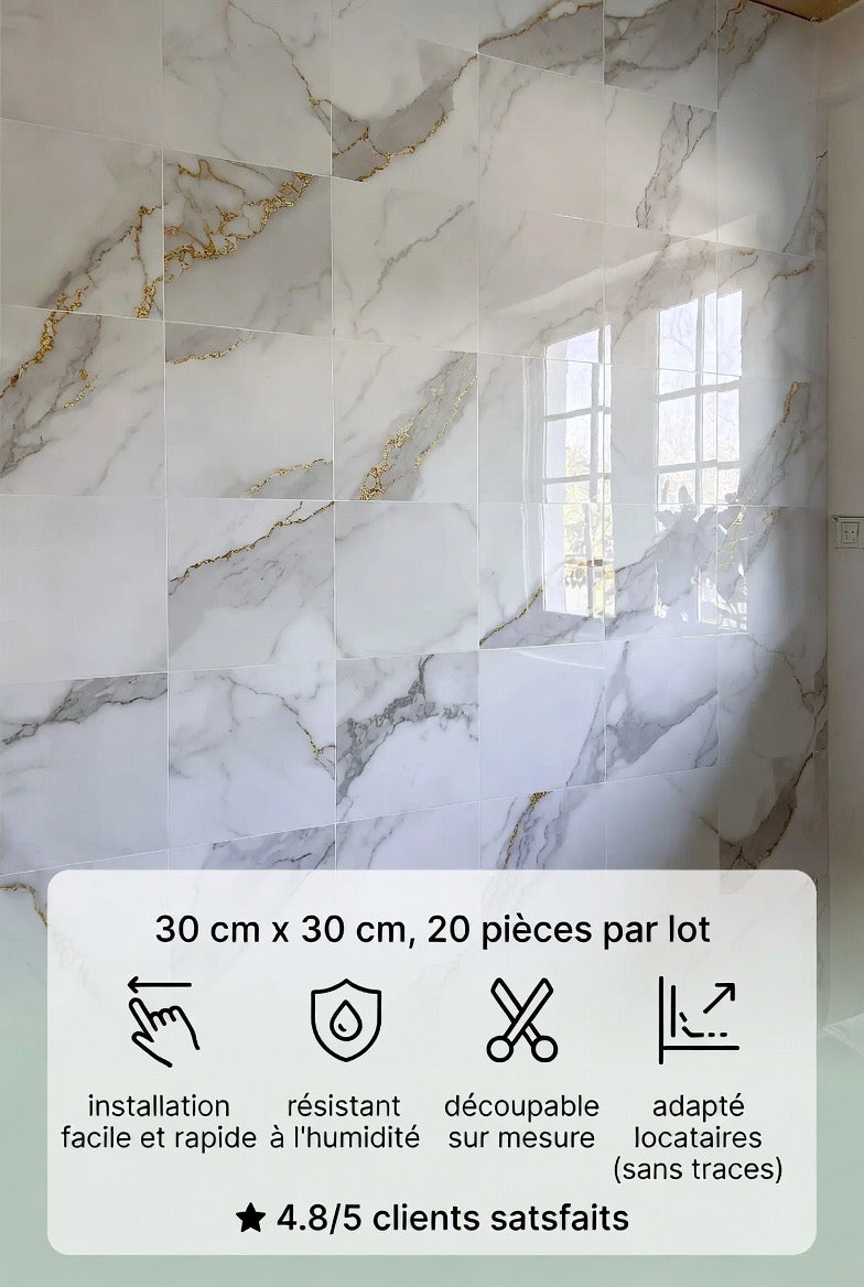 Autocollant mural effet marbre