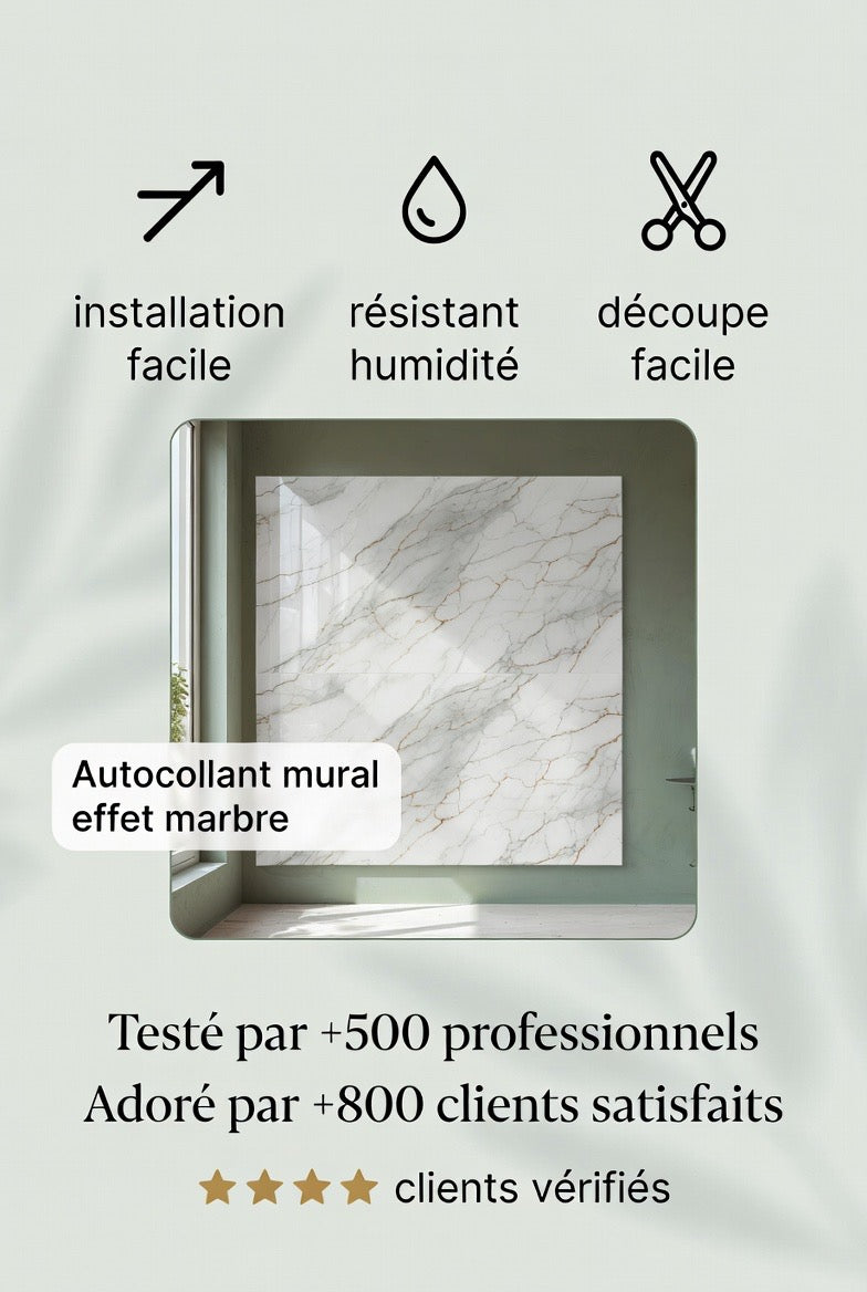 Autocollant mural effet marbre