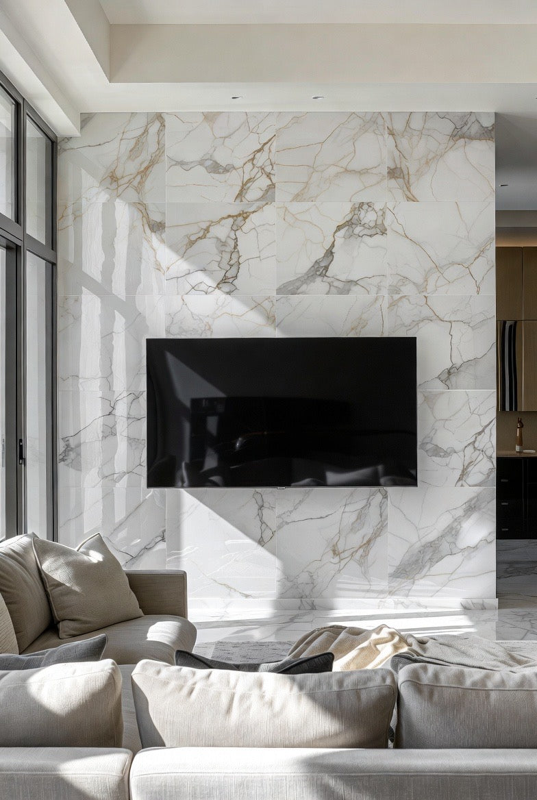 Autocollant mural effet marbre
