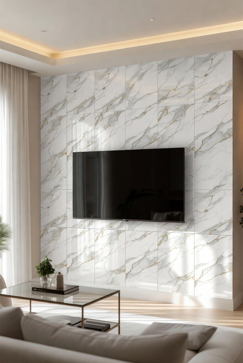 Autocollant mural effet marbre
