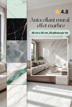 Autocollant mural effet marbre