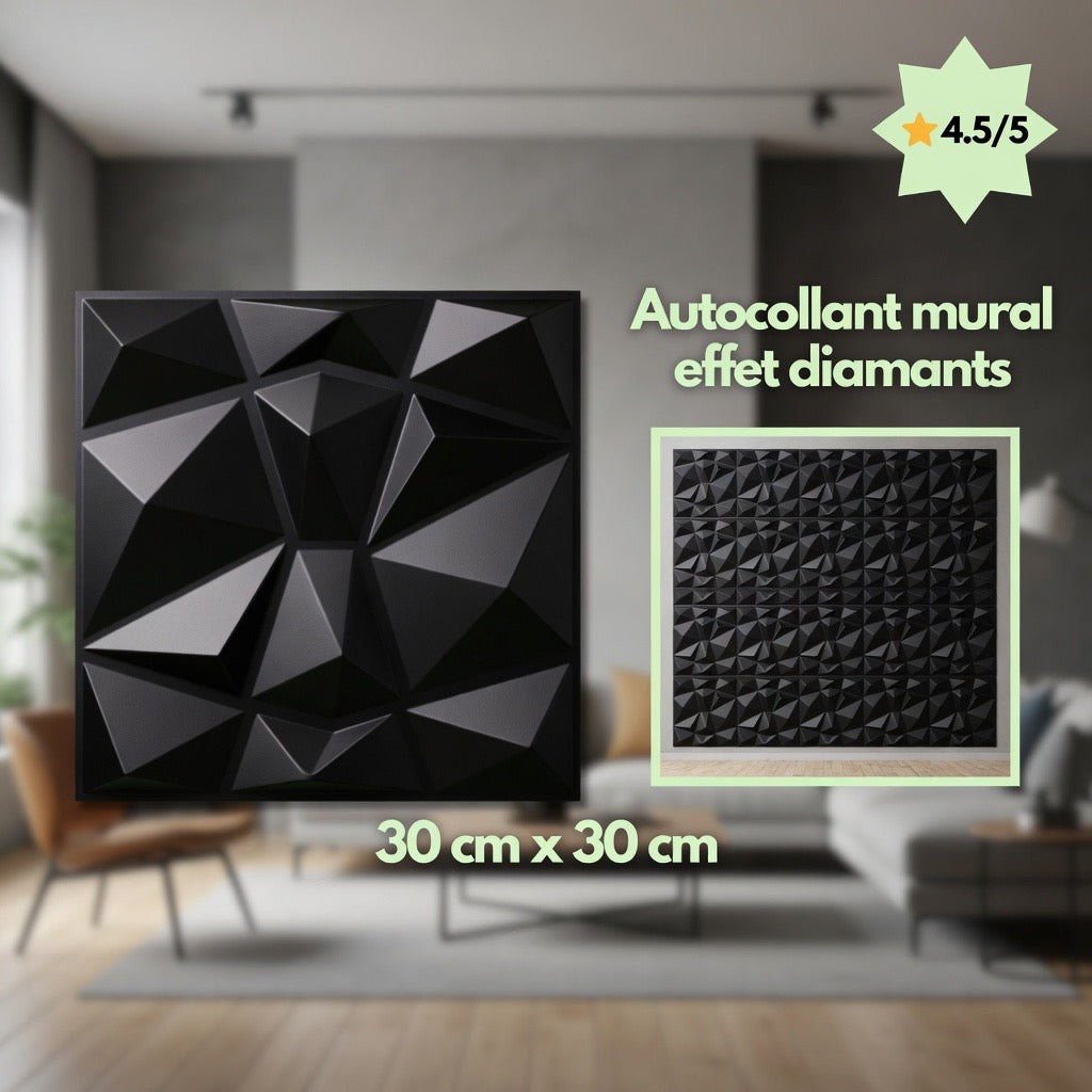Autocollant mural effet diamants