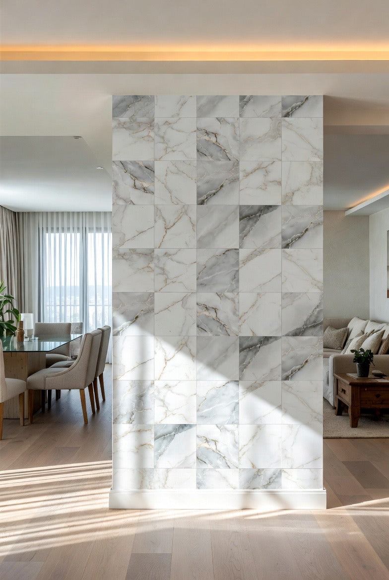 Autocollant mural effet marbre