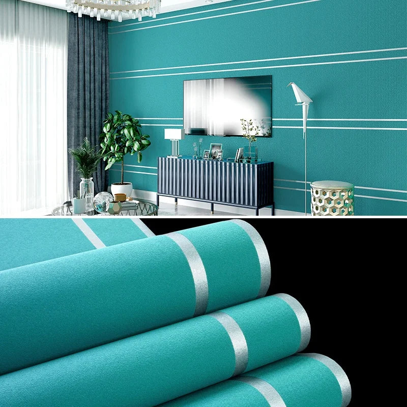 Papier peint velours motif rayé