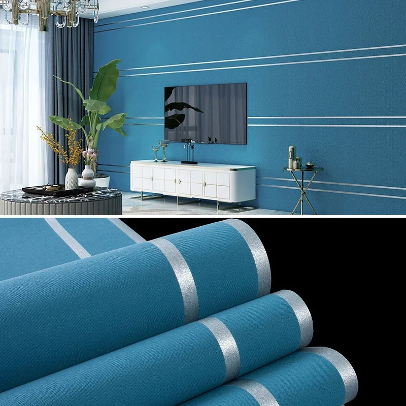 Papier peint velours motif rayé