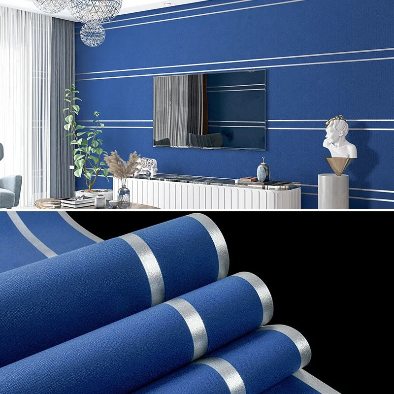 Papier peint velours motif rayé